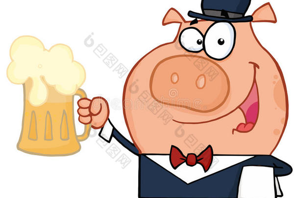 啤酒侍者猪