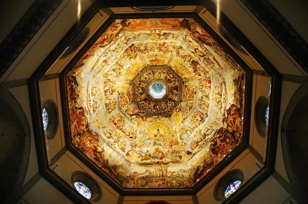 佛罗伦萨穹顶内部。意大利