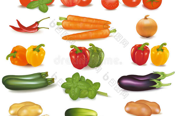 一大群五颜六色的蔬菜。照片真实感