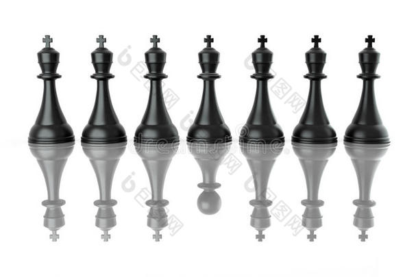 虚假领导的概念形象。下棋。