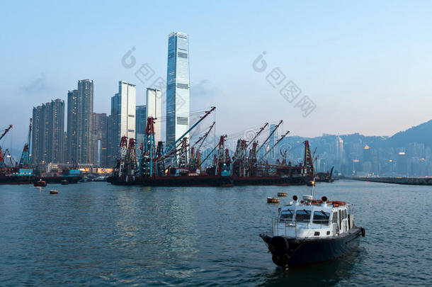 香港维多利亚港船舶及货轮