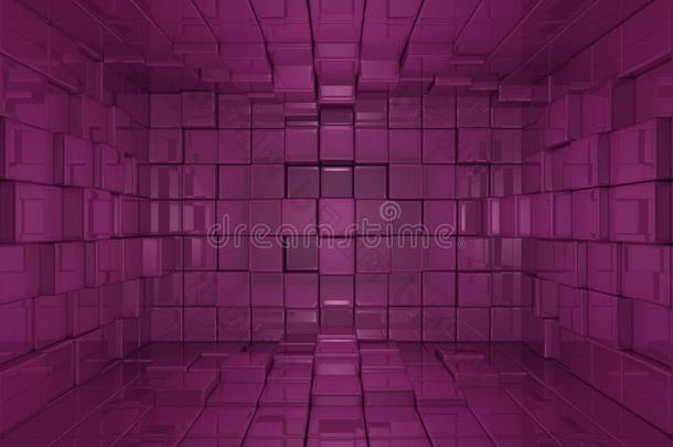 三维立方体世界粉色背景