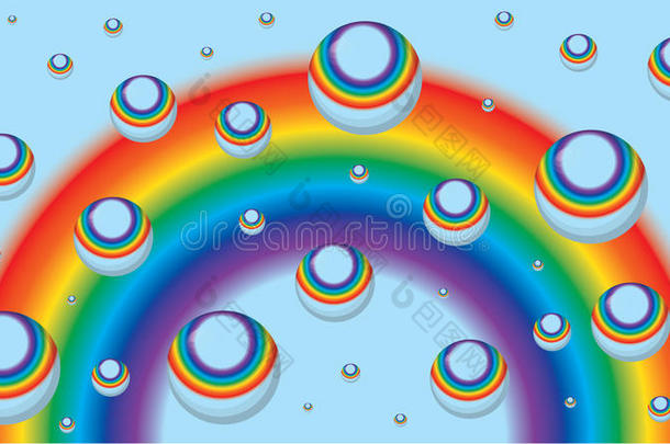 名片背景-彩虹和水滴