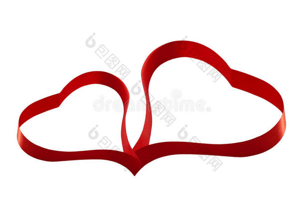 红丝带心形情人节爱情标志