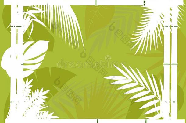 竹框热带背景