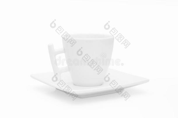 白色咖啡杯或杯子，白色隔离