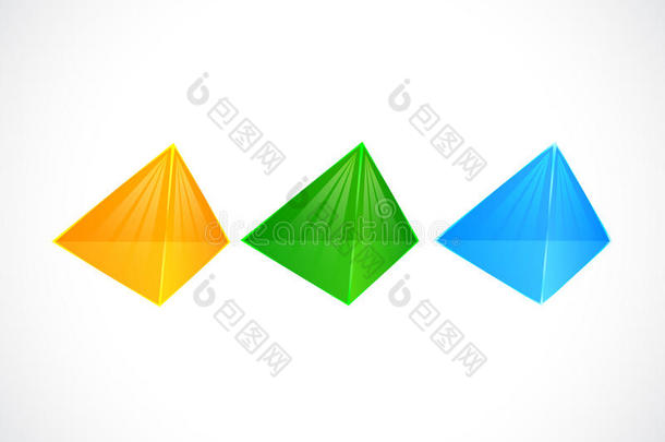 模板的三个真实三角形气泡