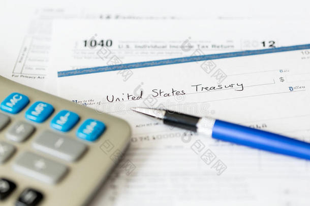 2012年美国纳税申报表1040（带支票）