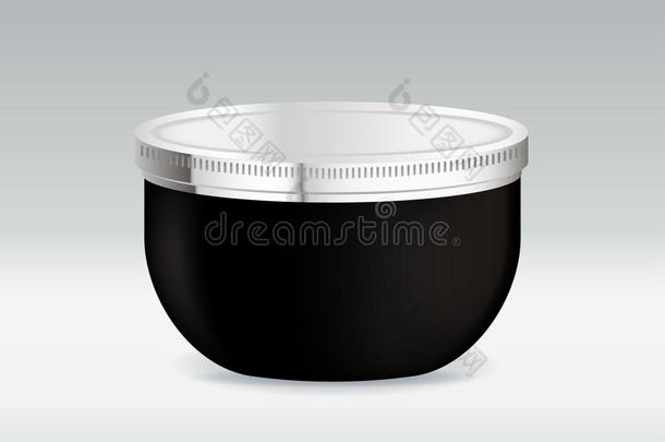 黑色化妆品容器，用于身体乳霜或头发