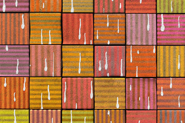 3d抽象涂鸦喷绘滴水瓷砖背景
