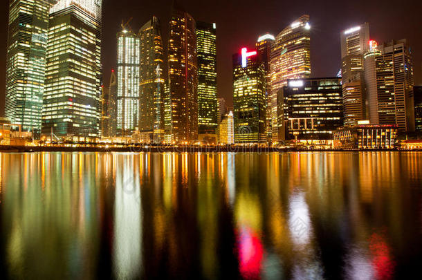 新加坡金融区夜景