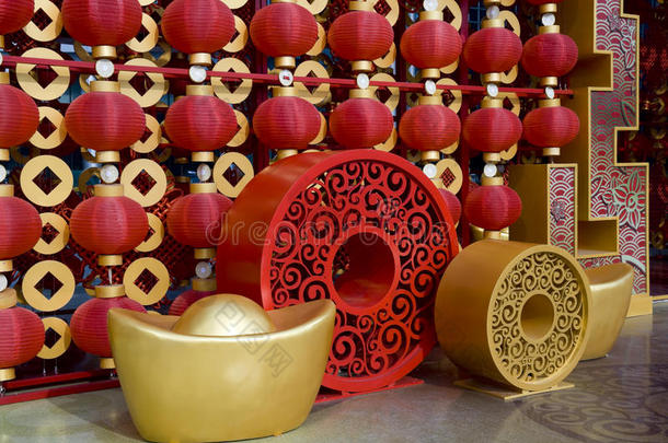 装饰中国新年的红灯笼