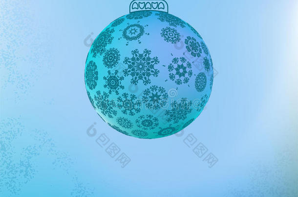 圣诞背景蓝球。+爱普生
