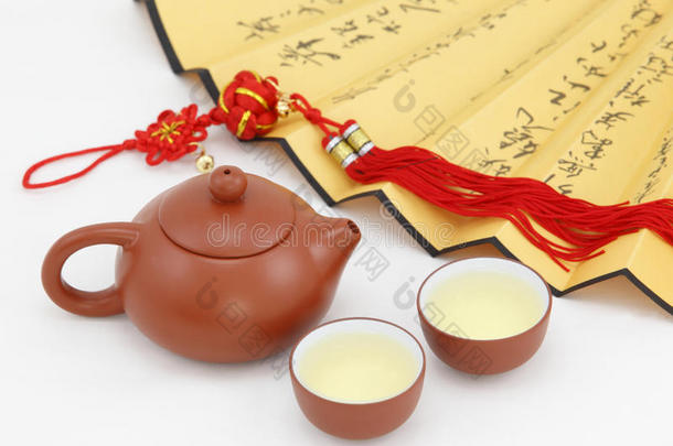 茶，中国结，扇子