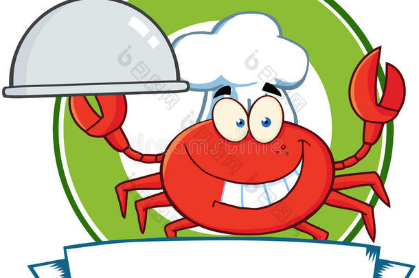 <strong>螃蟹</strong>厨师卡通吉祥物标志