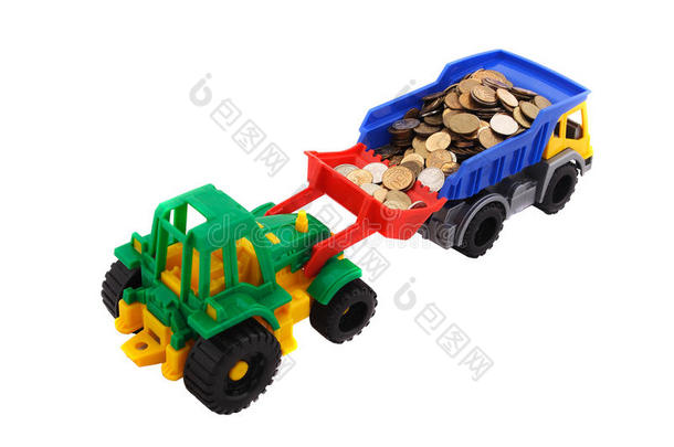 玩具卡车和推土机