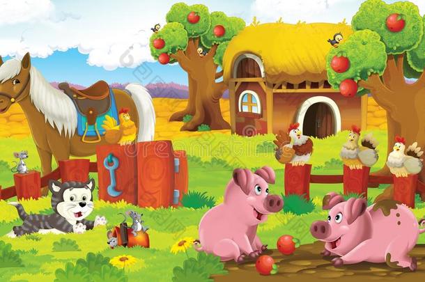 儿童练习页-农场-儿童插图