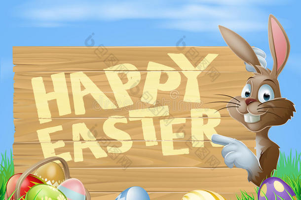 复活节兔子复活节快乐标志