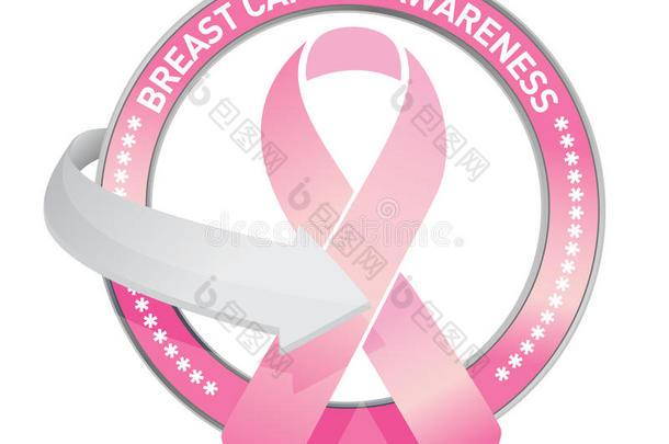 粉红色乳腺癌预防印章