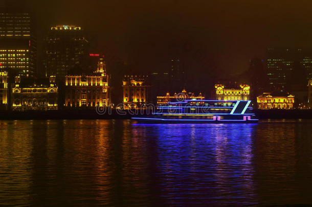 上海外滩之夜，上海黄浦江