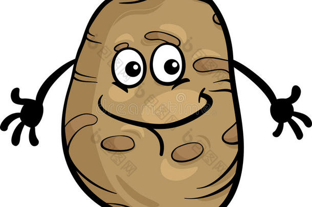 可爱的土豆蔬菜卡通插画