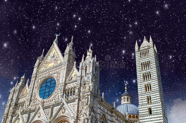 锡耶纳，意大利。大教堂多摩的美景