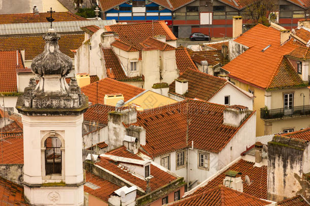 <strong>红瓦</strong>屋顶。里斯本。葡萄牙