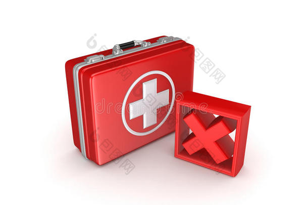 医疗箱上的<strong>红十字</strong>标志。