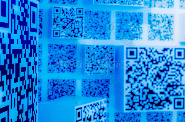 二维码蓝色科技壁纸背景