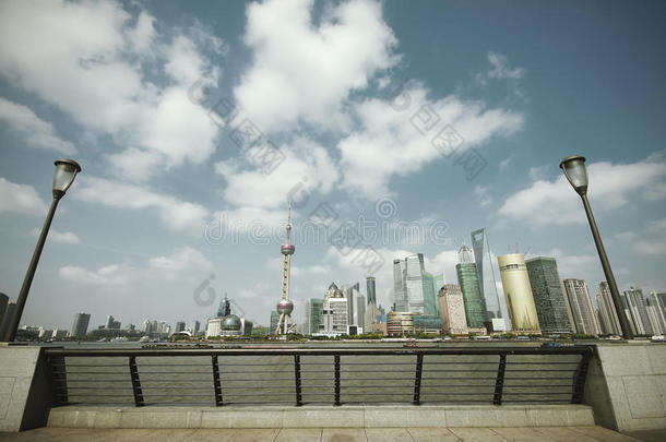 上海陆家嘴金融贸易区新地标天际线