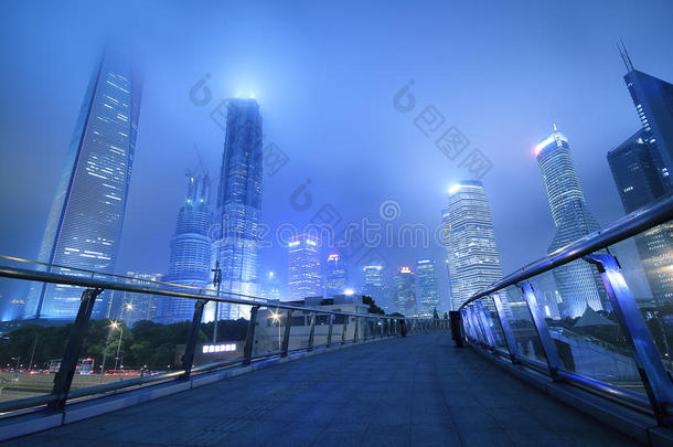 上海陆家嘴地标长时间曝光夜景