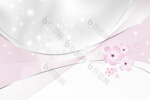 花卉背景-白色和粉色花卉设计