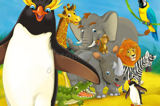卡通动物园-游乐园-儿童插画