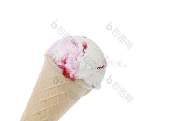 香草冰淇淋配甜筒和红糖浆