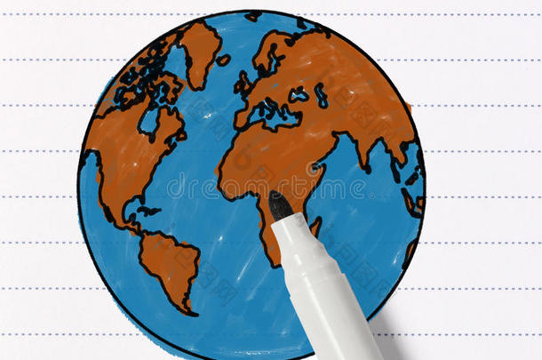 铅笔画世界地图