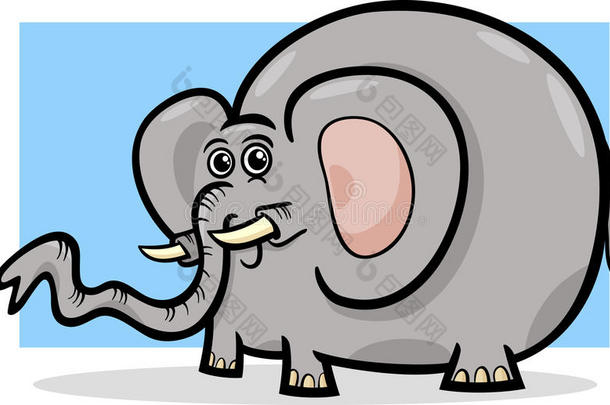 大象野生动物卡通插画