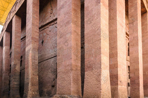 埃塞俄比亚，拉利贝拉。一元论石刻教堂