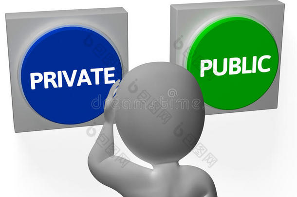 私人公共按钮显示个人或隐私