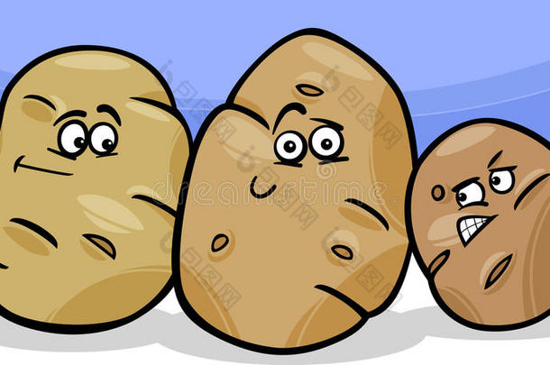土豆蔬菜卡通插画