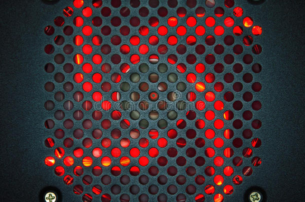 cpu机箱内的鼓风机端口，带红色led灯，用于多用途背景
