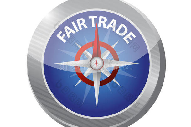 公平贸易指南针指南。插图