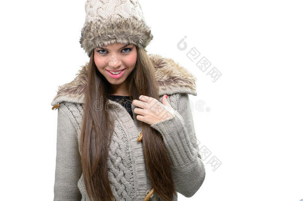 时尚模特-温暖的冬季服装