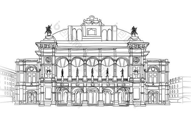 欧洲城市地标：奥地利维也纳国家歌剧院。剧院维纳·斯塔索普。
