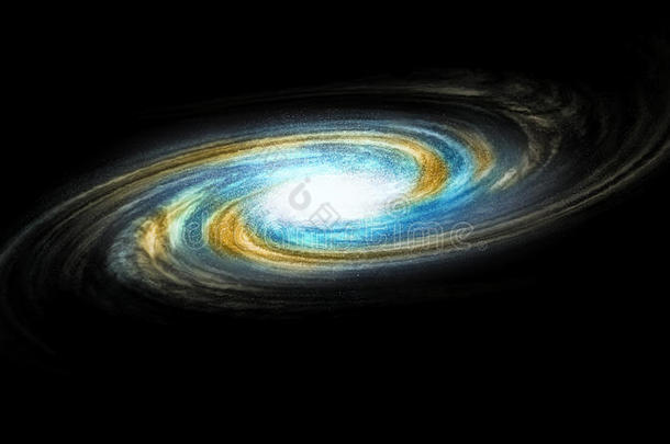 一个遥远的旋涡星系的图示