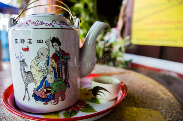 亚洲茶叶壶。