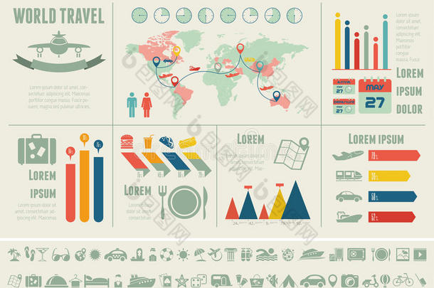 旅游信息图模板。