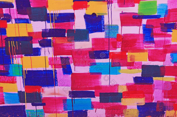 色彩鲜艳的现代街头艺术墙上涂鸦