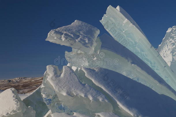 格陵兰拉塞尔冰川的<strong>冰雕</strong>