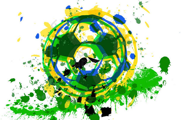 足球/足球，巴西，vector
