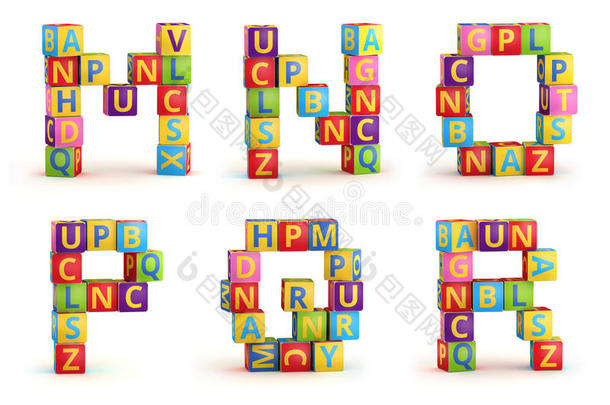 婴儿方块上的字母表字母